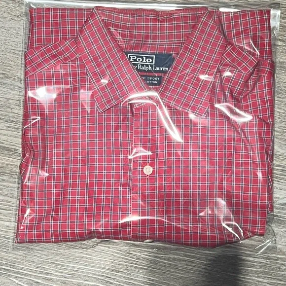 Polo by Ralph Lauren Red Plaid Men's Shirt - Picture 5 of 5